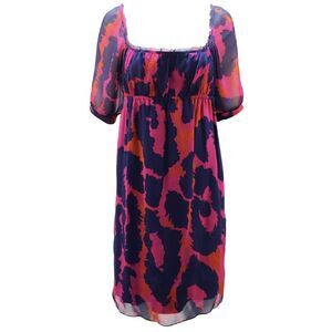 Diane‎ Von Furstenberg Genesis 100% Silk Cheetah Print Dress 8 Magenta